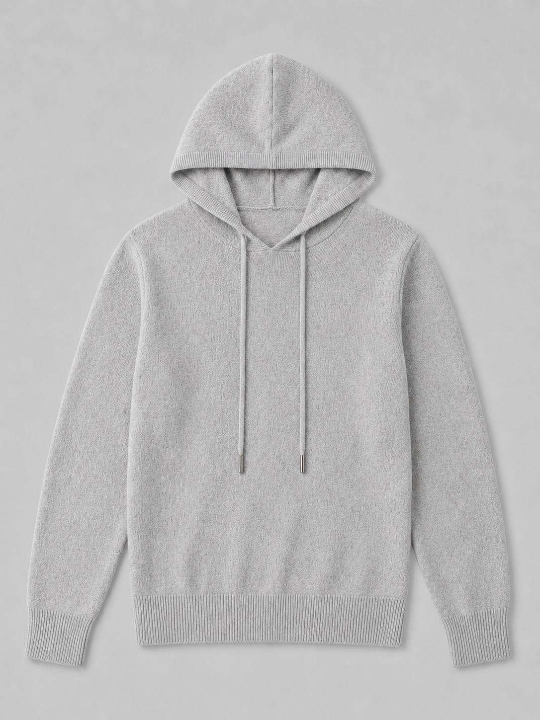 Men's wool hoodie sweater – Light Gray product view – Edward & Lawsen