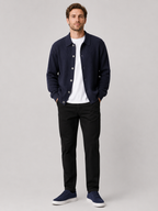 Men's open front cardigan – Navy full view – Edward & Lawsen
