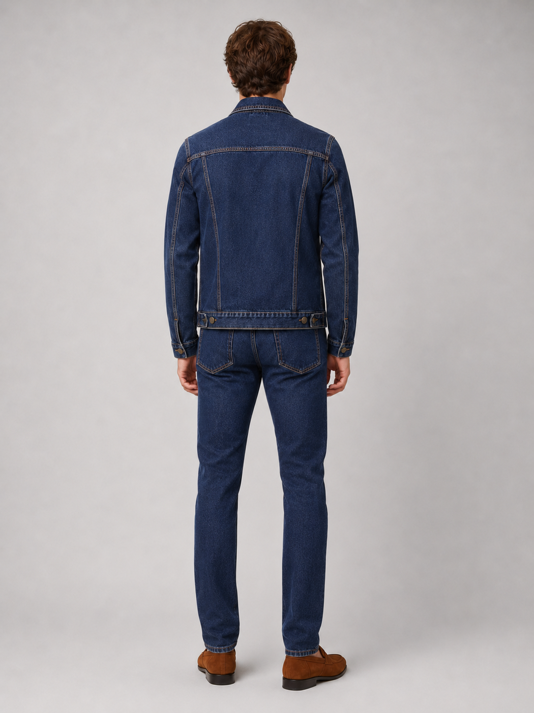Men's denim jacket – Navy back view – Edward & Lawsen