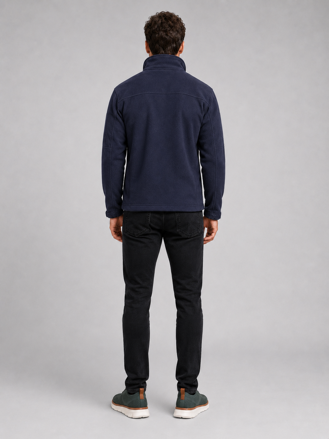 Men's fleece jacket – Navy back view – Edward & Lawsen