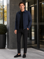Men's fleece-lined jacket – Navy lifestyle view – Edward & Lawsen
