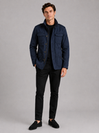 Men's military cargo jacket – Navy full view – Edward & Lawsen