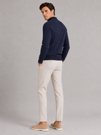 Men's slim fit mock neck sweater – Navy back view – Edward & Lawsen