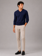 Men's V-neck sweater – Navy full view – Edward & Lawsen