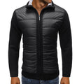 Men's quilted jacket with knit sleeves – black – Edward Lawson