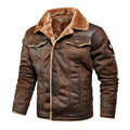 Men's leather aviator jacket – Dark Brown A – Edward Lawson