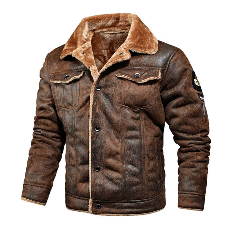 Men's leather aviator jacket – Dark Brown A – Edward Lawson