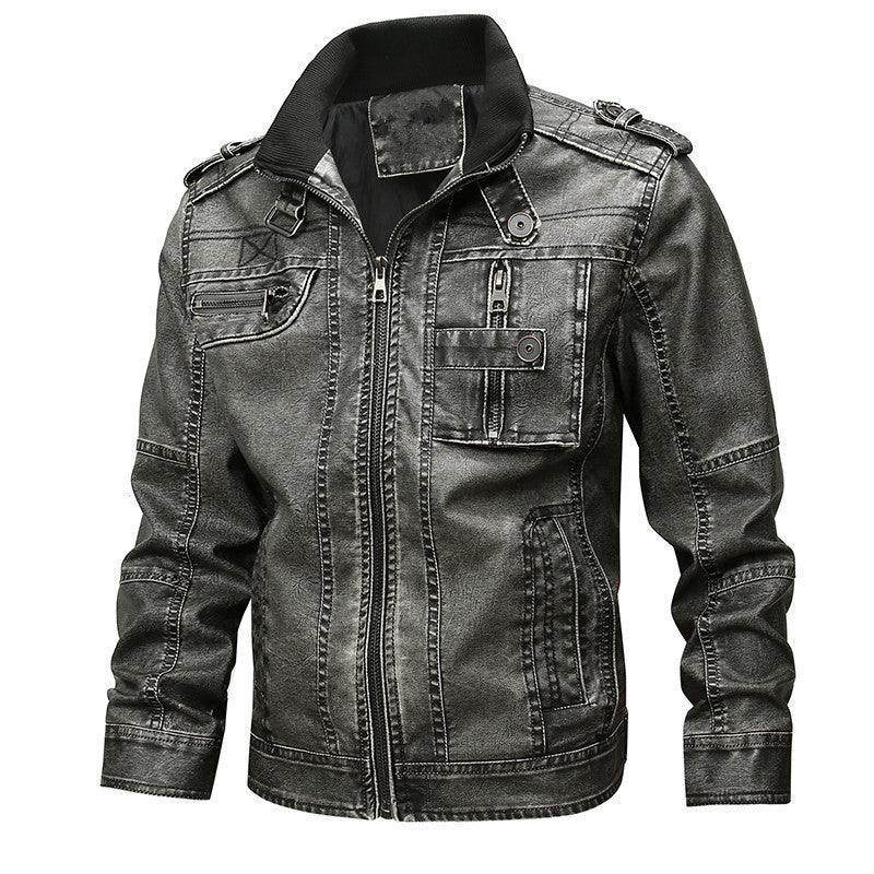 Men's utility leather jacket – black – Edward Lawson