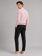 Men's slim fit mock neck sweater – Pink back view – Edward & Lawsen