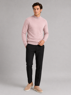 Men's slim fit mock neck sweater – Pink full view – Edward & Lawsen