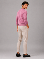 Men's V-neck sweater – Pink back view – Edward & Lawsen