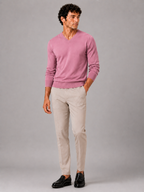 Men's V-neck sweater – Pink full view – Edward & Lawsen