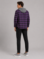 Men's plaid flannel jacket – Purple back view – Edward & Lawsen