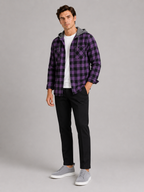 Men's plaid flannel jacket – Purple full view – Edward & Lawsen