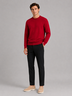 Men's wool crewneck sweater – Red full view – Edward & Lawsen