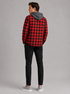 Men's plaid flannel jacket – Red back view – Edward & Lawsen