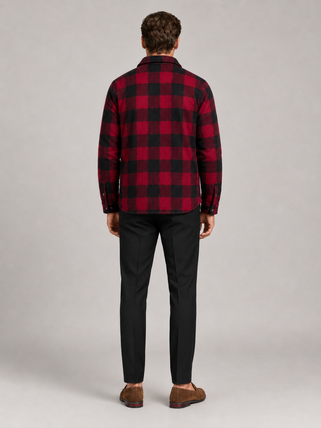 Men's quilted jacket – Red back view – Edward & Lawsen