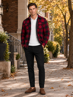 Men's quilted jacket – Red lifestyle view – Edward & Lawsen