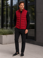 Men's puffer vest – Red lifestyle view – Edward & Lawsen