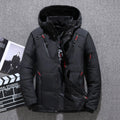 Men's slim-fit hooded down winter jacket – black – Edward Lawson
