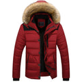 Men's faux-fur hooded puffer jacket – khaki – Edward Lawson