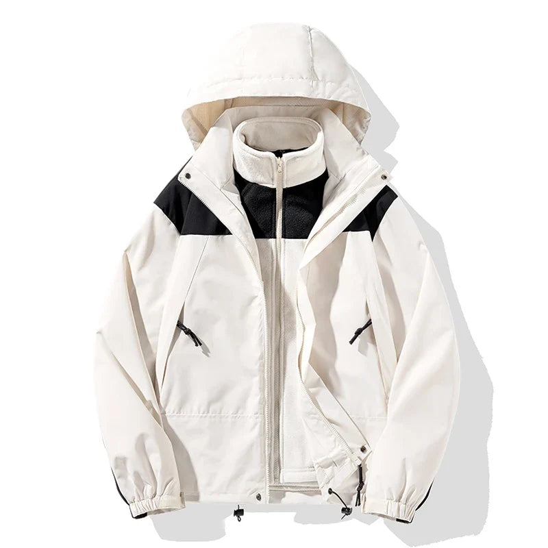 Unisex 3-in-1 waterproof outdoor jacket – ivory – Edward Lawson