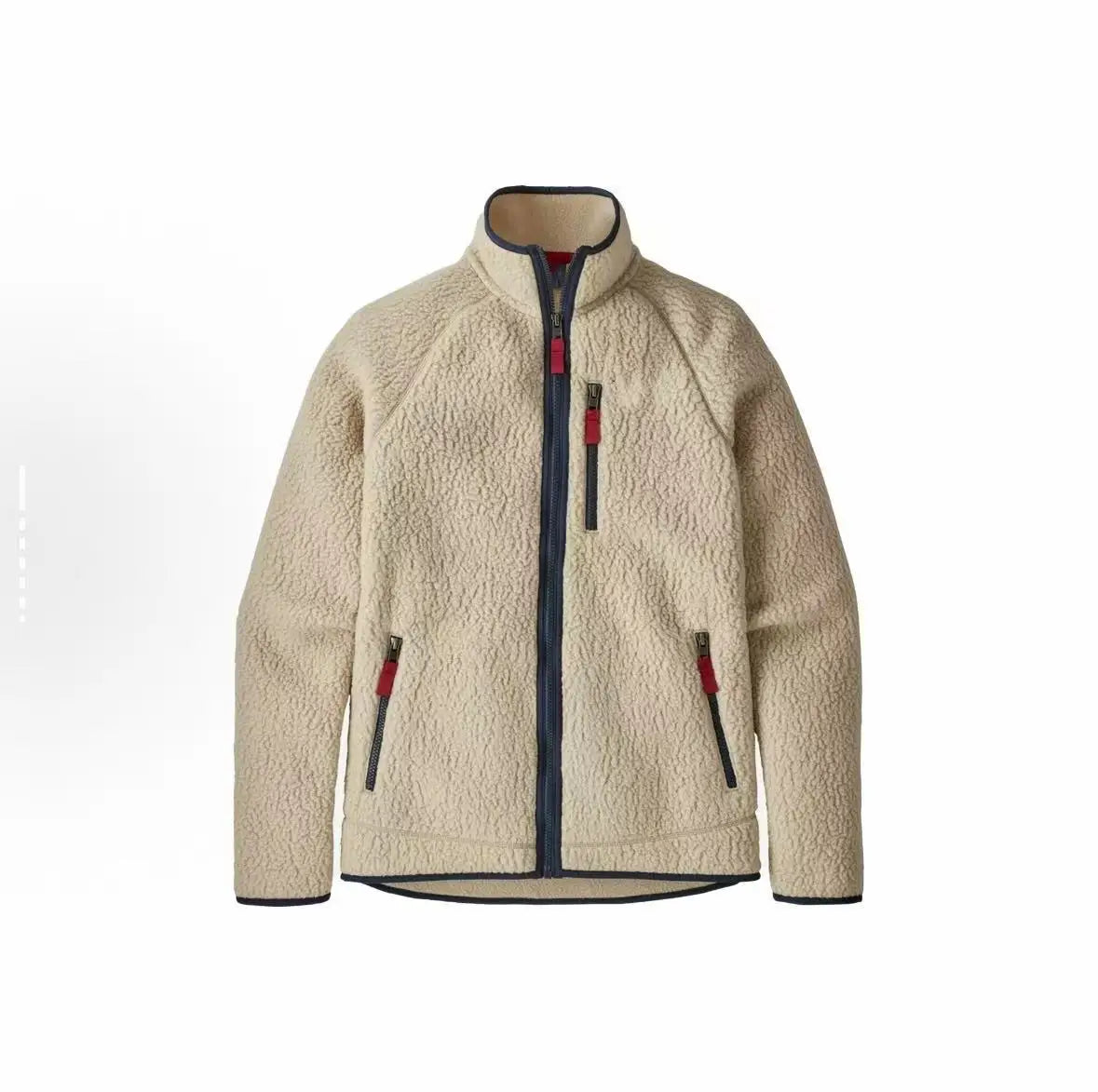 Men's high-neck fleece jacket – beige – Edward Lawson