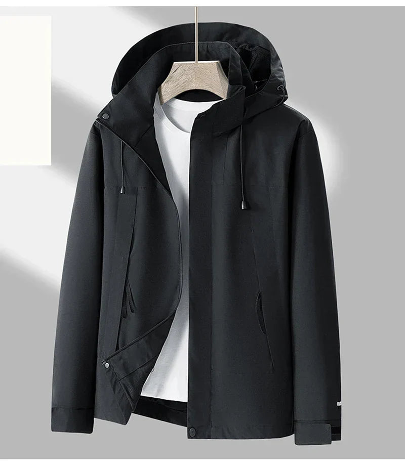 Men's hooded outdoor jacket – black – Edward Lawson