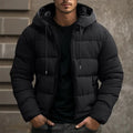 Men's hooded puffer jacket – Black – Edward Lawson