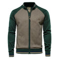 Men's two-tone zip cardigan – Green – Edward Lawson