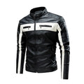 Men's faux-leather biker jacket – black – Edward Lawson