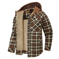 Men's hooded plaid shirt jacket – Brown – Edward Lawson