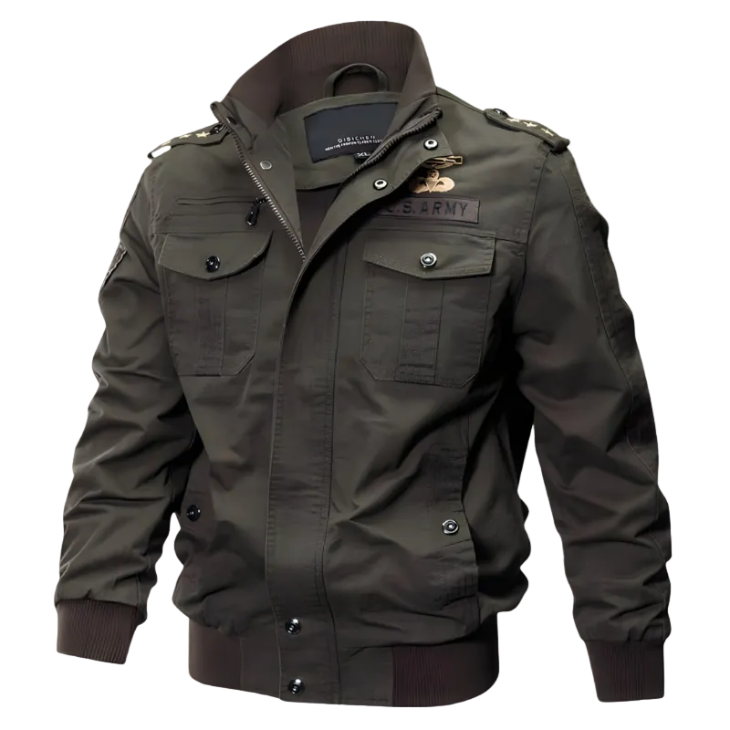Men's military-inspired field bomber jacket – army green – Edward Lawson