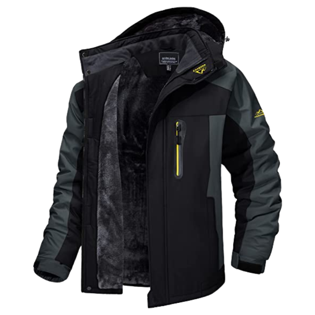Men's water-resistant windproof zip jacket – black – Edward Lawson