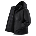Men's waterproof hooded quilted outdoor jacket – black – Edward Lawson