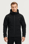 Men's functional hooded zip jacket – Black – Edward Lawson