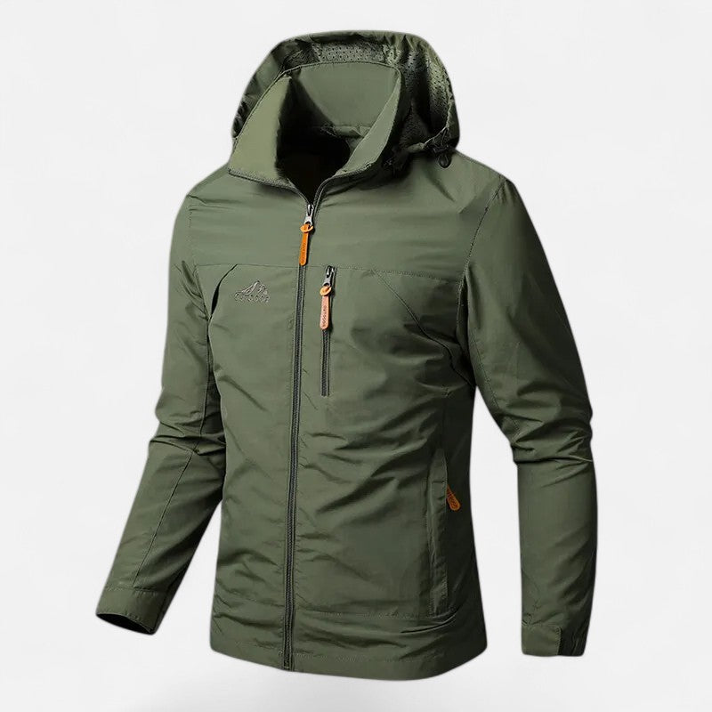 Men's hooded loose-fit casual jacket – Army Green – Edward Lawson