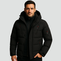 Men's water-repellent hooded puffer jacket – black – Edward Lawson