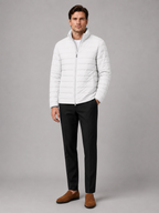 Men's puffer jacket – White full view – Edward & Lawsen