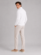 Men's half zip sweater – White back view – Edward & Lawsen