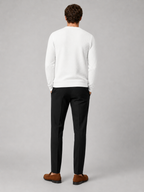 Men's jacquard crew neck sweater – White back view – Edward & Lawsen