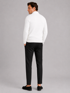 Men's V-neck cardigan – White back view – Edward & Lawsen