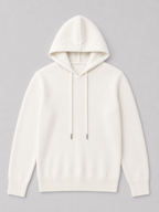 Men's wool hoodie sweater – White product view – Edward & Lawsen