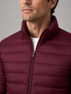 Men's puffer jacket – Wine detail view – Edward & Lawsen