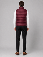 Men's ultralight puffer vest – Wine back view – Edward & Lawsen