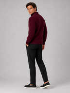 Men's half zip sweater – Wine back view – Edward & Lawsen