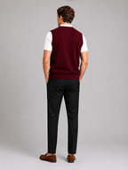 Men's knit sweater vest – Wine back view – Edward & Lawsen