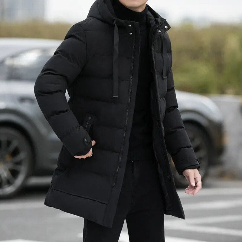 Men's insulated wind-resistant outdoor jacket – black – Edward Lawson