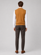 Men's argyle sweater vest – Yellow back view – Edward & Lawsen