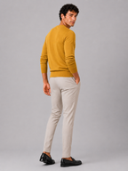 Men's V-neck sweater – Yellow back view – Edward & Lawsen